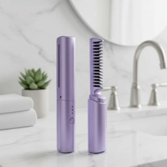 Portable Mini Hair Straightener — Cordless, Rechargeable, Adjustable